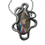 Purple Labradorite and Serpent Pendant