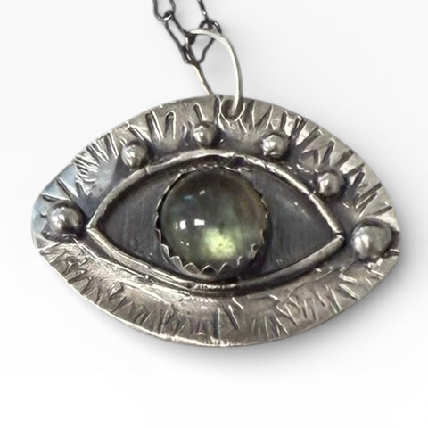 Watchful Eye Pendant Labradorite - Proceeds to benefit ACLU an Evil Eye for Modern Times