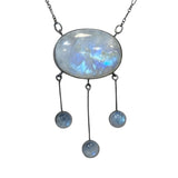 Art Nouveau Moonstone Fringe Necklace