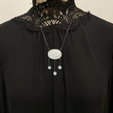 Art Nouveau Moonstone Fringe Necklace