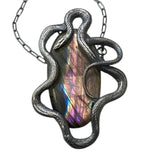 Purple Labradorite and Serpent Pendant
