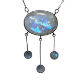 Art Nouveau Moonstone Fringe Necklace