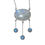 Art Nouveau Moonstone Fringe Necklace