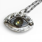 Watchful Eye Pendant Labradorite - Proceeds to benefit ACLU an Evil Eye for Modern Times