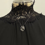 Sterling Silver Petite Snake Pendant with White Pearl