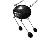 Art Nouveau Hypersthene and Onyx Fringe Necklace