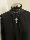 Large Belladonna Goddess Black Spinel and Sterling Pendant