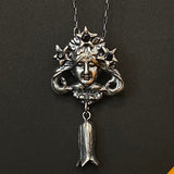 Large Belladonna Goddess Black Spinel and Sterling Pendant
