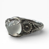Moonstone Daisy Ring size 6 Art Nouveau Sterling Silver