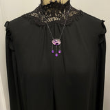 Art Nouveau Fringe Necklace with Trapiche Amethyst