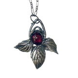 Gothic Arch Bramble Pendant with Garnet