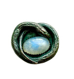 Serpent ring with moonstone