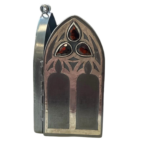 Large Gothic Arch Pendant in sterling silver