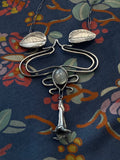 Nouveau Datura Whiplash Pendant dark silver moonstone