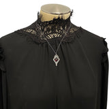 Monastic Gothic Arch Pendant with Garnet