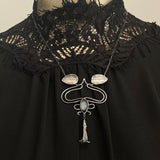 Nouveau Datura Whiplash Pendant dark silver moonstone