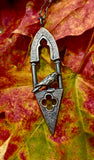 Detailed Gothic Crow at the Ancient Arch Pendant