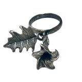 Sterling Silver Datura Charm Ring