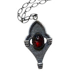 Monastic Gothic Arch Pendant with Garnet