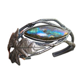 Sterling Twig and Vine cuff with unusual labradorite