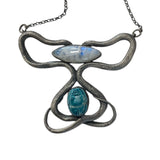 Double Serpents with Moonstone and Scarab