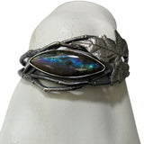 Sterling Twig and Vine cuff with unusual labradorite