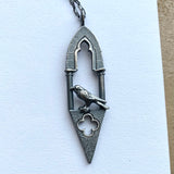 Detailed Gothic Crow at the Ancient Arch Pendant