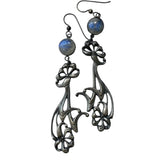 Art Nouveau Poppy Moonstone Earrings