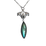 Sterling Lily and Labradorite Nouveau Pendant