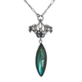 Sterling Lily and Labradorite Nouveau Pendant