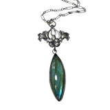 Sterling Lily and Labradorite Nouveau Pendant