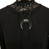 Large High Priestess Crescent Moon and Labradorite Pendant *archives*