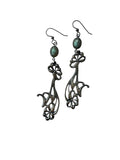 Art Nouveau Labradorite Earrings Extra Long