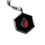 Black Onyx and Dragon’s Breath Droplet Talisman Pendant