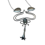 Nouveau Datura Whiplash Pendant dark silver moonstone