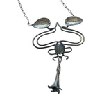 Nouveau Datura Whiplash Pendant dark silver moonstone