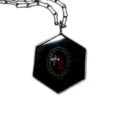 Black Onyx and Garnet Talisman Necklace