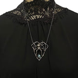 Orb Spider Planchette Pendant Shibuichi and Labradorite