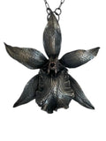 Monumental Bat Orchid Pendant Shibuichi and Sterling