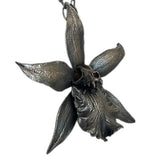 Monumental Bat Orchid Pendant Shibuichi and Sterling