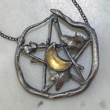 Large Sterling Silver Golden Crescent Pentacle of Life