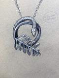 PRE ORDER- Ships by Christmas - Delicate Sterling Serpent and Fern Pendant