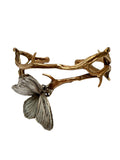 Bronze and Sterling Butterfly and Thorn sculptural bracelet by Chase and Scout