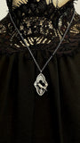 Gothic Arch Necklace With Raven in Sterling Silver