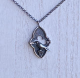 Poe's Raven Charm in Sterling Silver