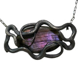 Double Snake Necklace Lavender Labradorite