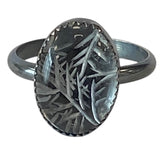 Frost Amulet Ring Hand Carved Rock Crystal Intaglio Size 8.5 style D