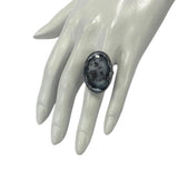 Cailleach's Lake Ring, Dendritic Opal and Sterling Size 8