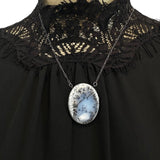 Silence of the Cailleach's Lake, Large Dendritic Opal Pendant