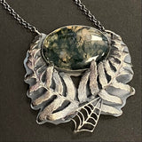 Garden Heart Fern and Moss Agate Pendant